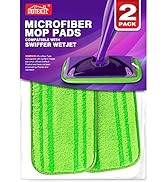 HOMEXCEL Microfiber Mop Pads Compatible with Swiffer Wet Jet,Reusable Machine Washable Swiffer We...