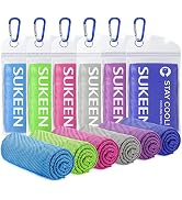 Sukeen Cooling Towels 6 Pack (40"x12"), Cooling Towels for Neck and Face, Quick Dry Sport Camping...