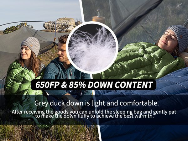 Down sleeping bag