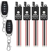 dstfuy Mini Wireless Switch 12V,4 Way Mini Remote Switch DC 5V/12V/24V/48/10A Relay Wireless Ligh...