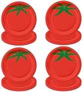48PCS Tomato Shaped Paper Plates 7 Inch Disposable Dessert Plates, Red Tomato Fruit Party Plates,...