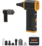 Compressed Air Duster, 130K RPM Powerful Cordless Mini Blower with Display, 10-Gear Adjustable Ca...