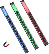 JUPITER WARRIOR Magnetic Socket Organizer 3-Piece Set, Aluminum Alloy Socket Rail for Tool Box, 3...