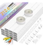 212.6in Cord Hider Kit, Cord Covers for 3-4 Wires on Wall, Cable Hider Wire Covers for Cords on W...