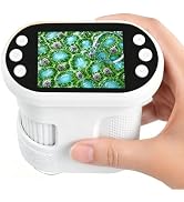 Kids Digital Microscope, 1000X Handheld Pocket Microscope STEM Science Toy | 2.0" IPS Screen, 8 L...