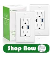 USB C Outlet PD3.0,GreenCycle 2PK GaN 65W Type C Outlet,Fast Charging USB-C Charger,15 Amp Tamper...