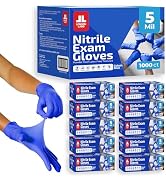 London Labs Cobalt Blue 5 Mil Nitrile Exam Gloves Disposable Latex Free | Medical Rubber Gloves f...