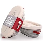 KneadAce Cotton Rope Banneton Bread Proofing Basket Set, 2 x Oval Bread Basket with Liners & Cove...