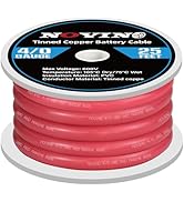 4/0 Gauge Marine Battery Cable,600V 4/0 AWG 25ft Tinned Copper Battery Cable for Boat Wiring Mari...