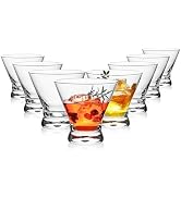 OUWO Martini Glasses Set of 8, 8oz Stemless Martini Cocktail Glasses for Margarita, Cosmopolitan,...