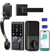 IBLOG Smart Door Lock with Handle Set, Keyless Entry Door Lock for Front Door, Fingerprint, APP C...