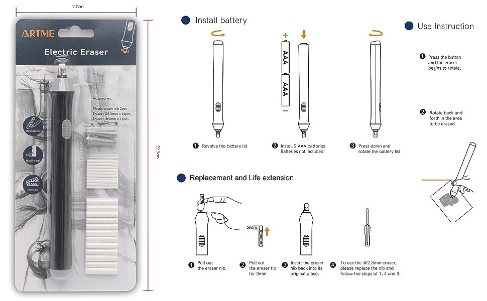 ARTME Electric Eraser Set