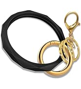 Idakekiy Key Ring Bracelets, Silicon Wristlet Keychain Circle Key Chain Ring Bangle Keyring for W...