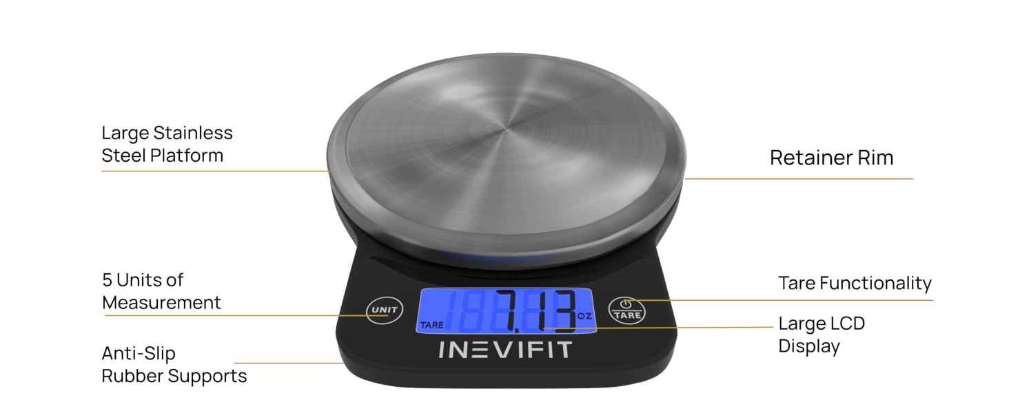 I-KS001 - INEVIFIT - Best Digital Kitchen Scale - Premium A+