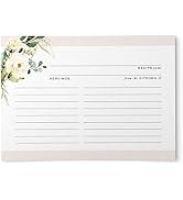50 Floral Recipe Cards with Gold Foil from Dashleigh, 4x6 inches, Double-Sided