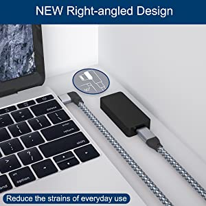 Right-angled USB Type-C Extension Cable