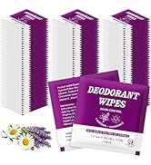 Travel Size Deodorant Body Wipes Bulk, Individually Wrapped Disposable No Rinse Shower Deodorizin...