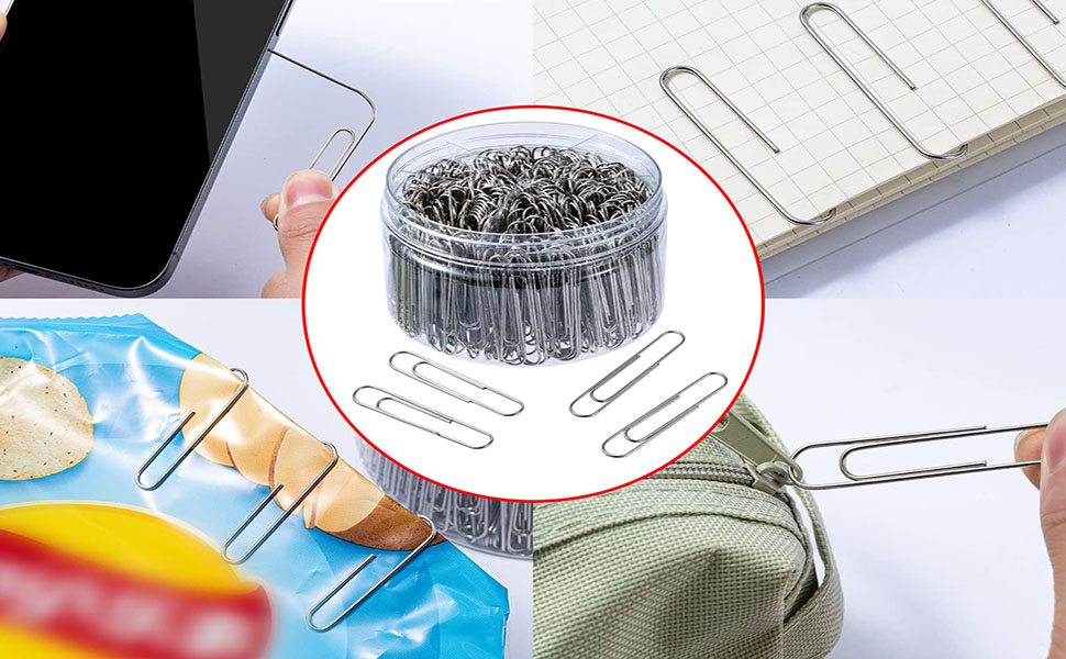 paper clips jumbo paper clips non skid paperclips, large 2 inch paper clips coated paper clips