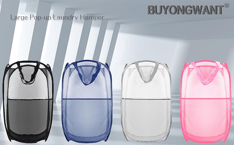 Buyongwant Extra Large 28" x 16" x 16" Mesh Pop-up Laundry Hampers