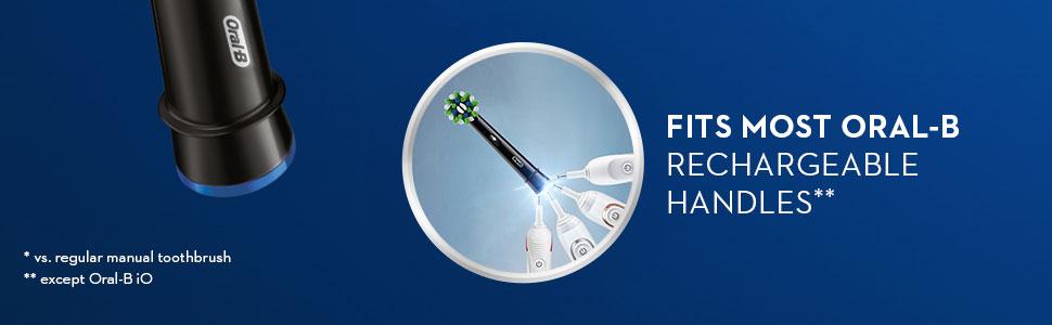 Oral-B Crossaction replacement heads fit most oral-B rechargeable handles