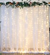 tulle backdrop curtains with lights