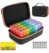 Bjabtan Monthly Pill Organizer 3 Times a Day, Small 30 Day Month Pill Box Organizer with Travel C...