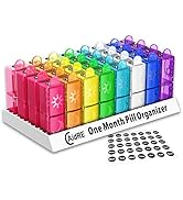 CAidRE Monthly Pill Organizer 2 Times A Day, One Month Pill Organizer AM/PM, Monthly Pill Box Org...