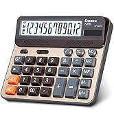 Comix Desktop Calculator, Large Computer Keys, 12 Digits Display, Champaign Gold Color Panel, C-2735