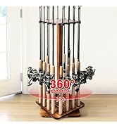 Ghosthorn Fishing Rod Holders for Garage 360 Degree Rotating Fishing Pole Rack, Floor Stand Holds...