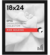 Americanflat 18x24 Poster Frame with Polished Plexiglass - Black Picture Frame - Wide Photo Frame...