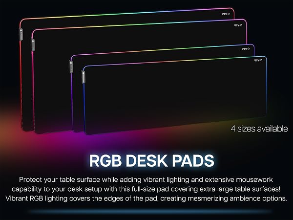 RGB DESK PAD LED DESK PAD FULL DESK PAD LIGHTED RGB FULL SIZE DESK PAD EXTRA LARGE LED MOUSE PAD