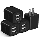 X-EDITION USB Wall Charger, 4-Pack 2.1A Dual Port USB Cube Power Adapter Wall Charger Plug Chargi...