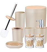 iMucci Bathroom Accessories Set - with Trash Can Toothbrush Holder Soap Dispenser Soap and Lotion...