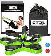 Stretching Strap with Loops for Physical Therapy, Yoga, Exercise and Flexibility - Non Elastic Fi...