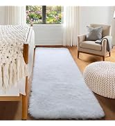 ONASAR White Runner Rugs for Bedroom Living Room, Luxury Bedside Fluffy Area Rug 2x6 Feet, Ultra ...