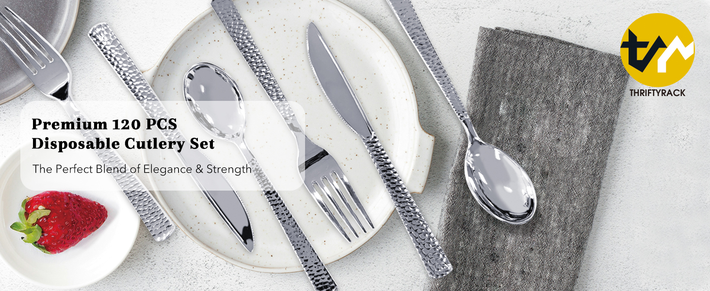 120 Pcs Disposable Cutlery Set