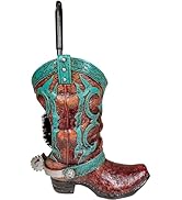 Granatan Cowboy Boot Toilet Brush Holder, Vintage Turquoise Bathroom Accessories, Rustic Bathroom...