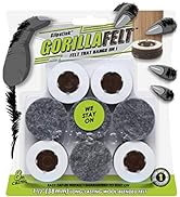 Slipstick GorillaFelt 1-1/2 Inch Felt Glides/Furniture Feet Floor Protectors (Set of 8 Sliders) N...