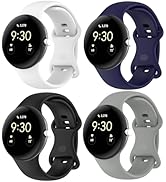 QHBAMD 4 Pack Watch Band Compatible for Google Pixel Watch 3 41mm Watch 2 Band/Google Pixel, Soft...
