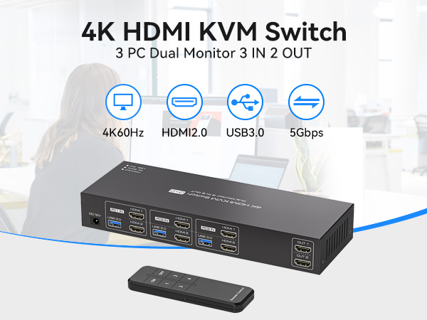 kvm 3 computers 2 monitor