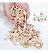 Clothespins, Mini Clothes Pins for Photo 100pcs 1.4‘’ Wooden Clips