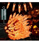 Joomer Orange Halloween Lights, 33ft 100 LED Battery Operated Orange Lights Waterproof with 8 Mod...
