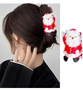 Christmas Hair Claw Clips for Thick or Thin Hair Red Santa Claus Shape Hair Clips Strong Hold Hai...