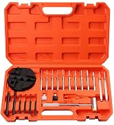 HORUSDY 23-Piece Punch Set Roll Pin Punch Set and Hammer with Bench Block Ideal for Maintenanceh ...