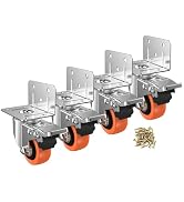 ASHGOOB 2inch L-Shaped Caster Wheels, Side Mount Casters Set of 4, Heavy Duty Casters with Brake,...