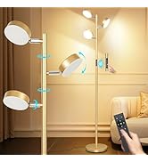 Tree Floor Lamp for Living Room - Modern Glod Standing Lamp, LED Floor Light with Remote & Touch,...