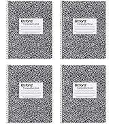 Oxford Spiral Composition Notebooks, 4 Pack, College Ruled Paper, 9-3/4 x 7-1/2 Inches, 80 Sheets...