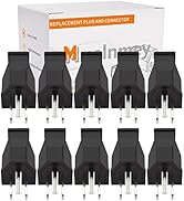 Muelnmey 10PCS Extension Cord Ends Electrical Replacement Plug NEMA 5-15P 15A 125V Black Shell 2P...