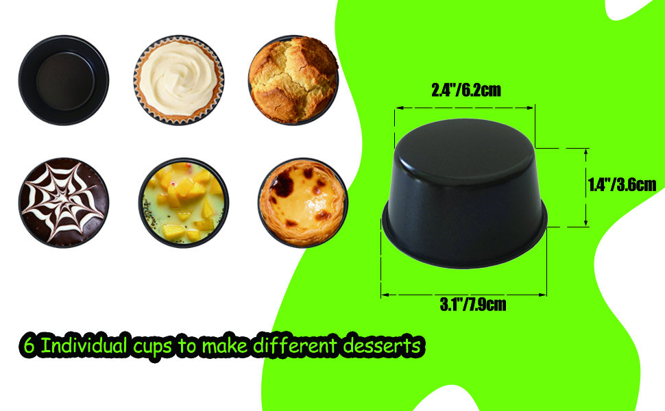 6PCS Carbon Steel Popover Pans