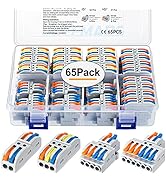 GKEEMARS 65 Pcs Compact Splicing Wire Connectors Assortment Pack Lever Connector Kit, Quick Wirin...